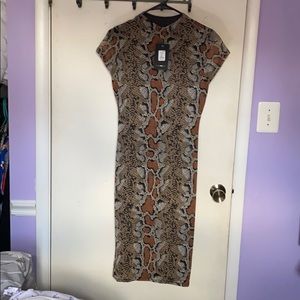 Snake Print mid dress